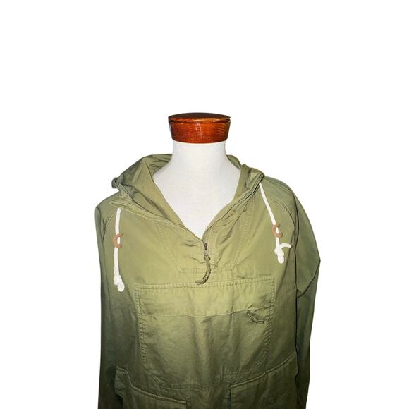 Vintage Eddie Bauer Anorak Jacket Men’s Large Olive Green Cotton Pullover - Picture 9 of 16